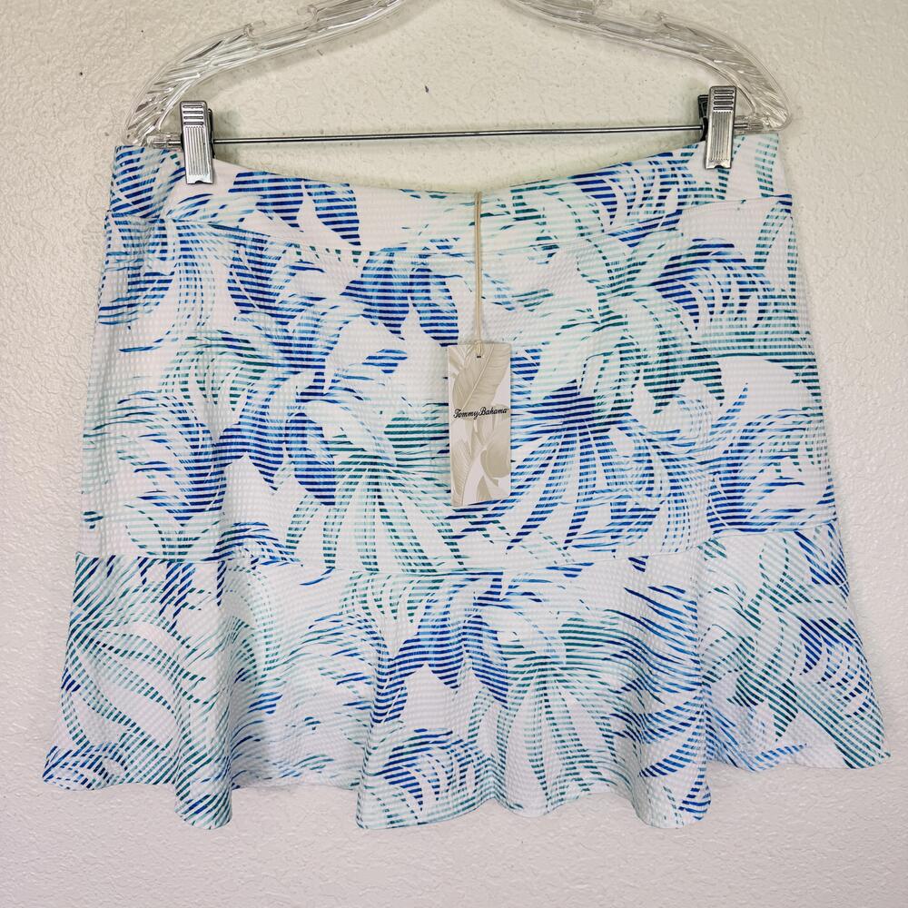 Tommy Bahama Skort Women Large Costa Wave Leaves Tropical Golf Tennis Pickleball